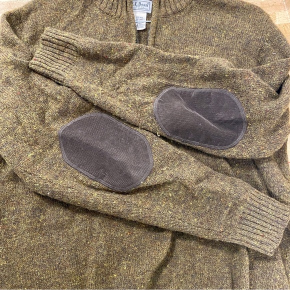 L.L. Bean Shetland Wool Quarter Zip Sweater Large - Picture 7 of 8